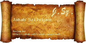 Jakab Szilviusz névjegykártya